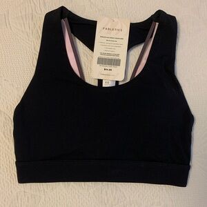 Fabletics Kessler High Impact Black and Pink Sports Bra with Racerback NWT XS